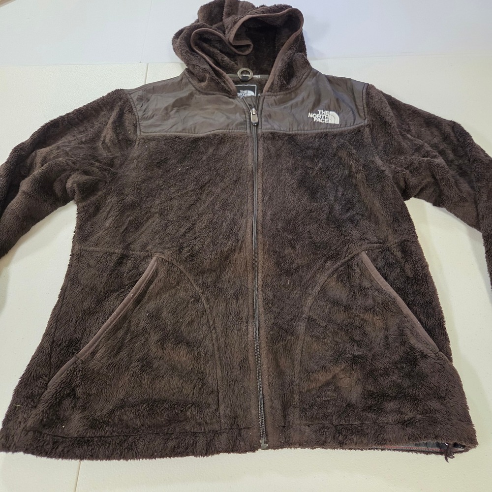 The North Face Womens Brown Osito Fleece Full Zip Hooded Jacket‎ Large L